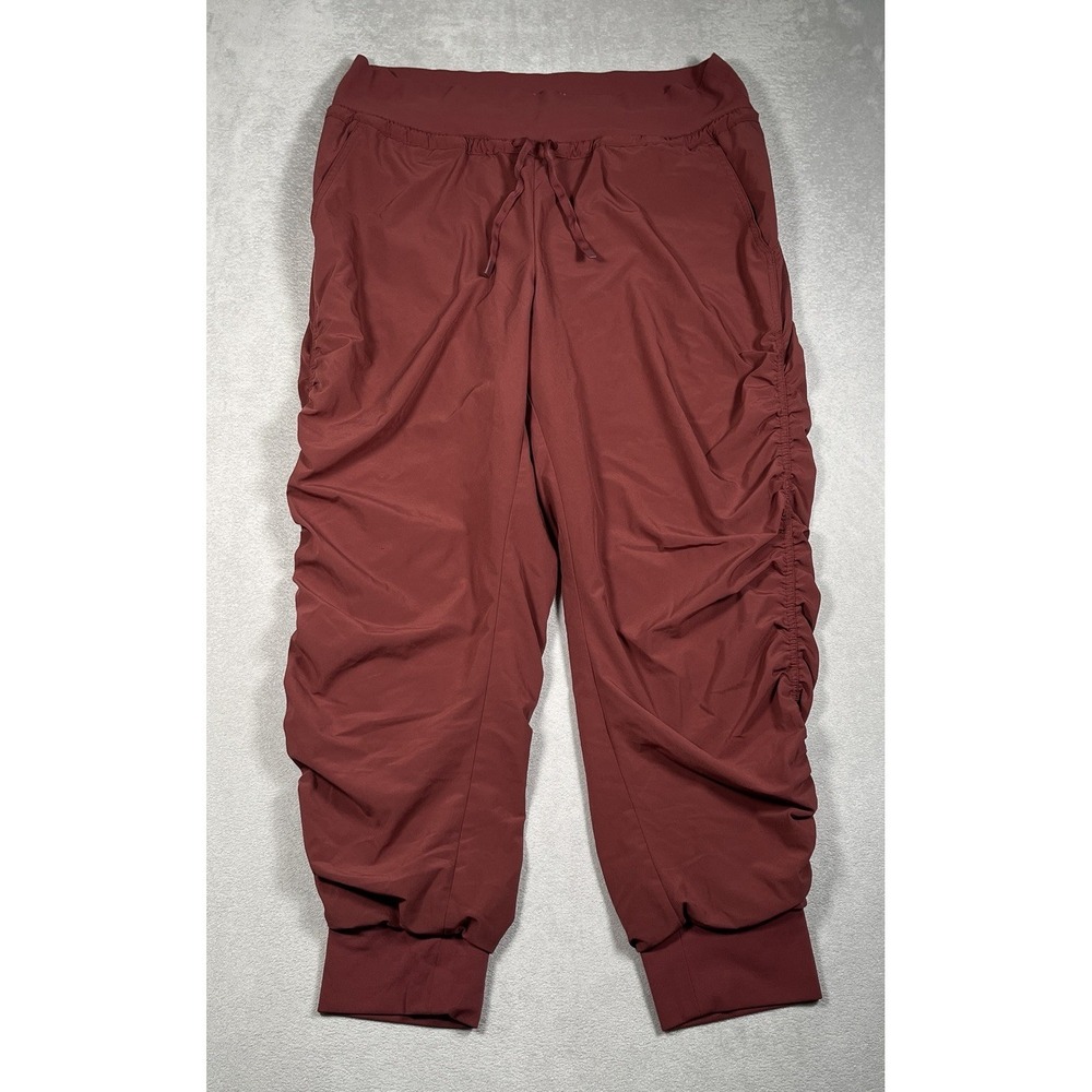 ATHLETA Attitude Lined Pants Outdoors Size 12 Rouched Leg Hiking Climbing